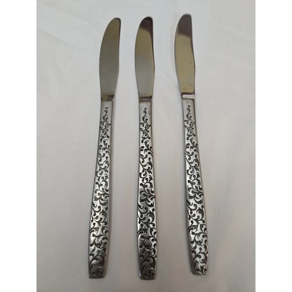 Unknown Manufacturer CORSICAN Stainless 3 Dinner Knives‎ Japan Flatware B117G